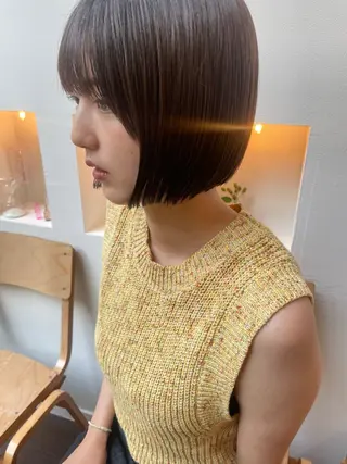 ミディアム 抜け感ボブ×パーマ |kazaneのヘアスタイル