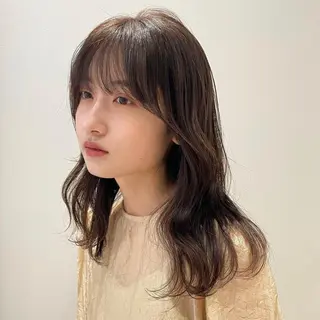 セミロング カラー ベージュ🤎透明感 カラー🤎anriのヘアスタイル