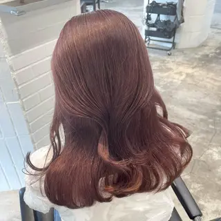 セミロング レイヤー×グレージュ /ピンク🩷mioのヘアスタイル