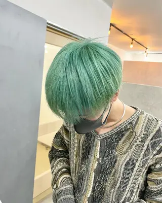 ショート カラー パーマ ヘアアレンジ メンズ キッズ ネイル マツエク・マツパ エビスザキレン／メン ズ／心斎橋🌳のヘアスタイル