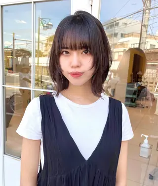 ミディアム カラー ウルフカット ハッシュカット/七海のヘアスタイル