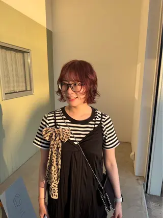 ショート カラー パーマ 島田 果央のヘアスタイル