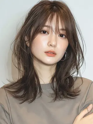 セミロング パーソナルカラー骨格 顔タイプ　川野龍一のヘアスタイル