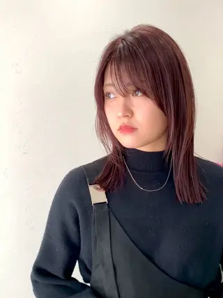 ミディアム カラー ✨コテ巻き風パーマ ✨川合佑哉のヘアスタイル