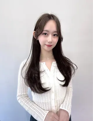 ロング カラー ヘアアレンジ レイヤー/髪質改善 縮毛/ハッシュカットのヘアスタイル
