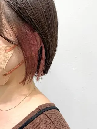 ショート カラー レイヤー ハイトーン 暖色⭐︎KANAKOのヘアスタイル