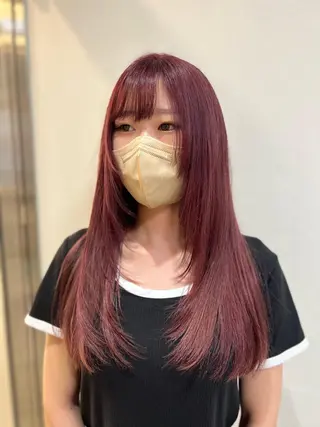 ロング カラー ハッシュ・ウルフ🐺 小顔レイヤー松山直史のヘアスタイル