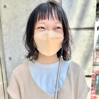 ミディアム カラー 癖毛救済✂️ボブ /髪質改善ストレートのヘアスタイル