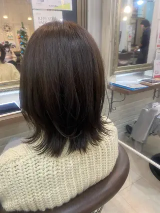 ミディアム カラー パーマ ヘアアレンジ kame|レイヤー / 似合わせ顔周りのヘアスタイル