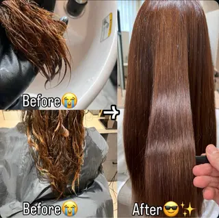 ロング 浜田 敦史のヘアスタイル