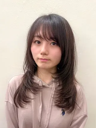 セミロング 似合わせレイヤー/ パーマヘア/高倉のヘアスタイル