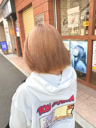 ショート カラー 縮毛矯正とレイヤー カット/杉村凜汰郎のヘアスタイル