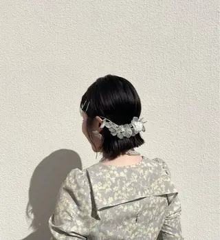 ミディアム ヘアアレンジ レイヤー×透明感 ヘアセット/ミサトのヘアスタイル