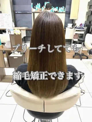 ロング パーマ ブリーチでもできる 縮毛矯正相原慎🌈のヘアスタイル