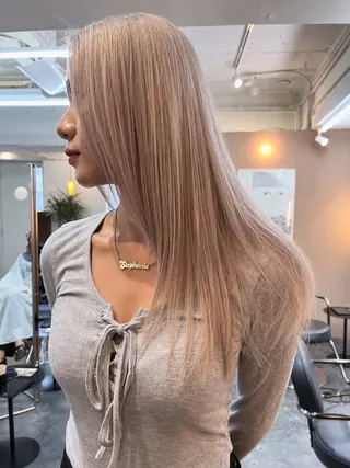 ロング ムード造るハイトーン ケアブリーチ/ユウキのヘアスタイル