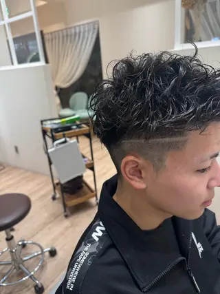 パーマ メンズ 河添 麗菜のヘアスタイル