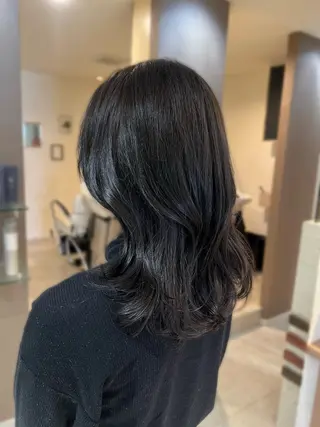 ミディアム カラー 髪質改善メニュー 長井 美佐子のヘアスタイル