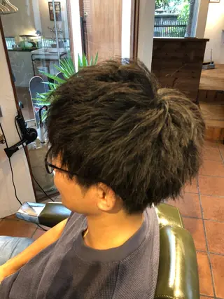ショート パーマ メンズ 冨士川 英樹のヘアスタイル