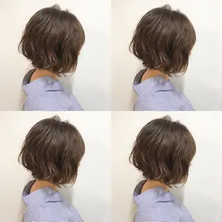 ショート カラー パーマ 嶋佐 昌大 シマサマオのヘアスタイル