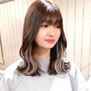 ミディアム カラー 癖毛救済✂️ボブ /髪質改善ストレートのヘアスタイル
