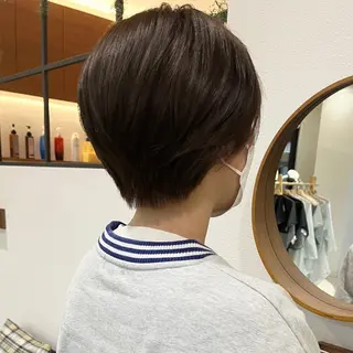 ショート モモ🍑 レイヤー/ボブ/暖色のヘアスタイル