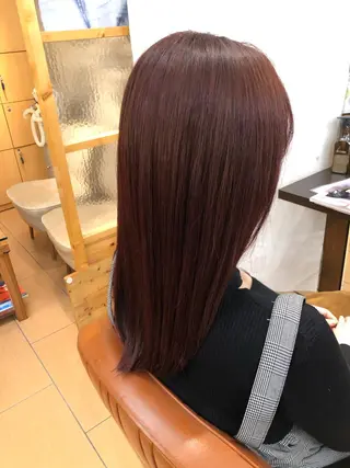 セミロング カラー パーマ ヘアアレンジ マツエク・マツパ 暖色ボブ 🍊rikakoのヘアスタイル