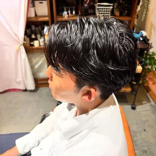 ショート パーマ メンズ トリコヘアサロン 新井千智のヘアスタイル