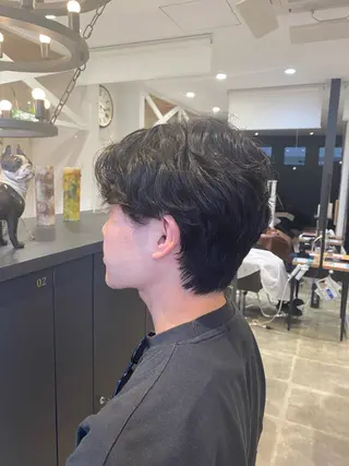 ショート パーマ メンズ 柴田 枝利子のヘアスタイル
