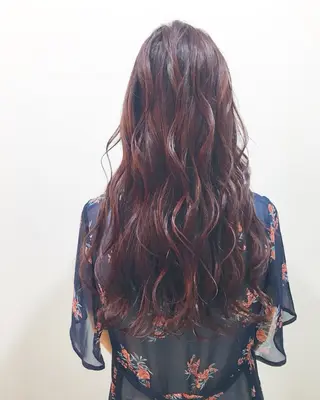 セミロング カラー パーマ ヘアアレンジ テディ teddyのヘアスタイル
