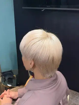 ミディアム カラー メンズ 店長 ハイトーン× 髪質改善/舘野 涼太のヘアスタイル