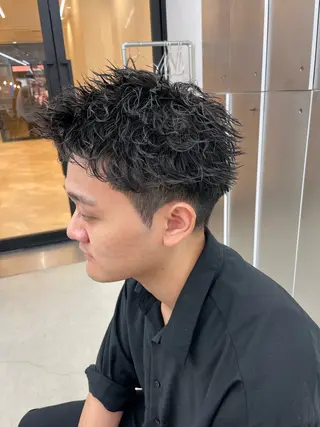 ショート カラー パーマ ヘアアレンジ メンズ 亀井隆汰/メンズ専門 パーマ特化美容師のヘアスタイル