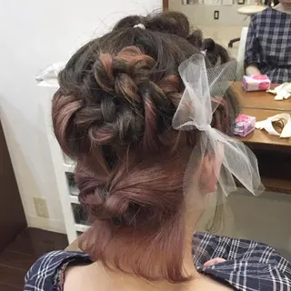 ミディアム カラー ヘアアレンジ Sakairi Yunaのヘアスタイル