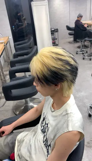ミディアム カラー ヘアアレンジ メンズ 🔥ニュアンス フェザー小林海斗🔥のヘアスタイル