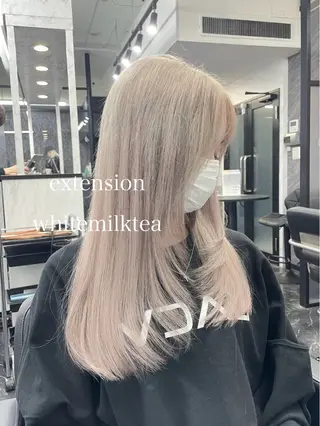 ロング カラー エクステ🩵ブリーチ 韓国ヘア🩵KAEのヘアスタイル