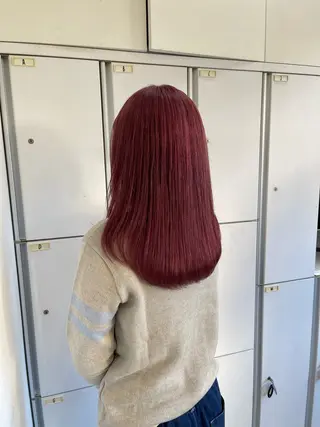 セミロング カラー ICHIRI" 艶カラー/縮毛矯正のヘアスタイル