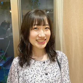 ミディアム 大人可愛い♡コテ巻き パーマ🌼杉田 萌恵のヘアスタイル
