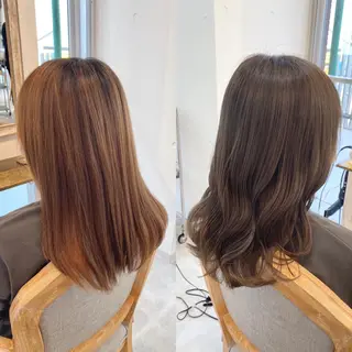 ミディアム カラー モテ前髪 タゴメ シンヤのヘアスタイル