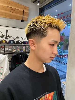 ショート メンズ メンズショート/ピン パーマ/新宿/フウガのヘアスタイル
