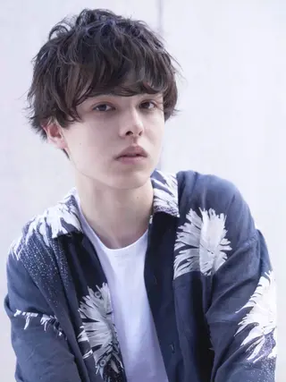 ミディアム カラー パーマ メンズ 野田 修平のヘアスタイル