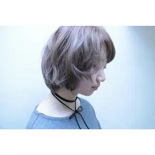 ショート カラー クニモトハルナ ボブ/柔らかカラーのヘアスタイル