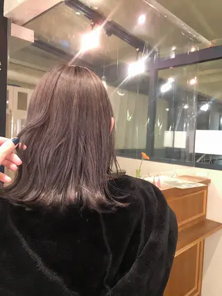 ミディアム カラー ヘアアレンジ 抜け感ボブ×パーマ |kazaneのヘアスタイル