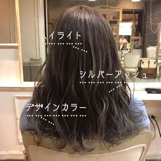 ミディアム カラー RUKA 美容院×ネイリストのヘアスタイル