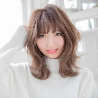 ミディアム カラー ヘアケア特化型サロン newi 京橋のヘアスタイル
