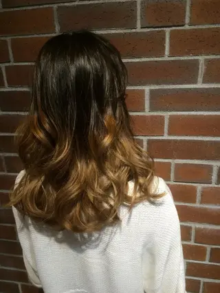 ミディアム セミロング ロング カラー カラー/髪質改善スペ シャリスト宮本 伸一のヘアスタイル