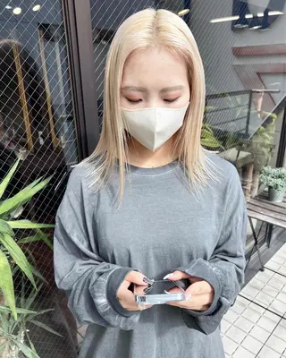 ミディアム カラー 🧡色落ちまで2度綺 麗なカラー🧡ヨシキのヘアスタイル