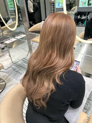 ロング カラー 顔周り\エクステ\ 透明感カラー\まりんのヘアスタイル