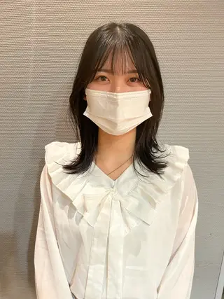 ミディアム かわい りほのヘアスタイル