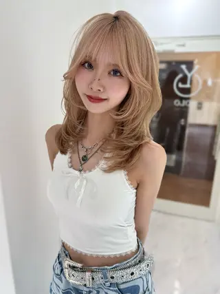 ミディアム カラー 上野/韓国hair 🤍MOEKA🤍のヘアスタイル