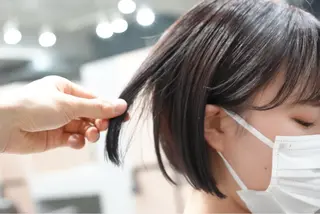 ショート カラー ボブパーマコテ巻き風 パーマNo1深江秀平のヘアスタイル