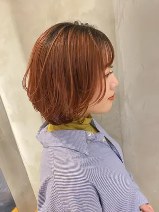 ショート カラー パーマ ヘアアレンジ 顔周りカット・相談 レイヤーも◎しずくのヘアスタイル